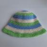 Thumbnail for Gehaakt baby zonnehoedje 'Groen, blauw en crème'