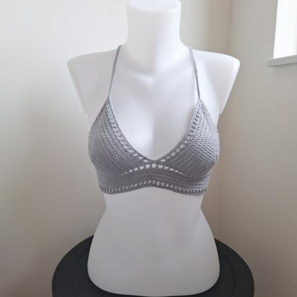 Gehaakt topje 'Boho top grijs'