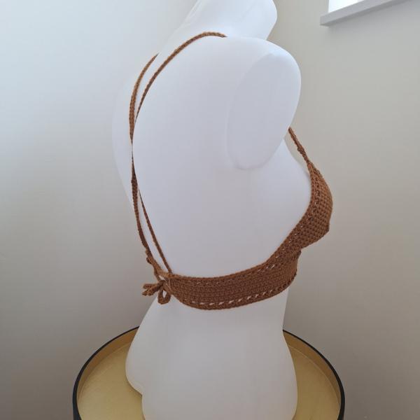 Gehaakt topje 'Boho top caramel'