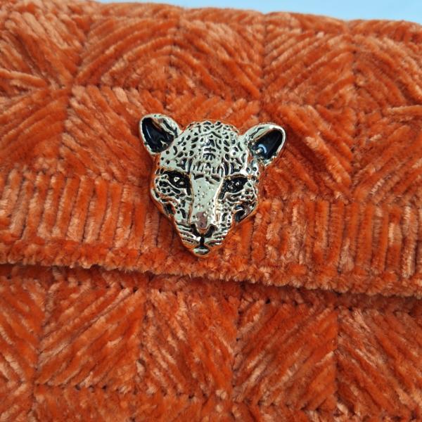 Geweven crossbody tas | Oranje en goud