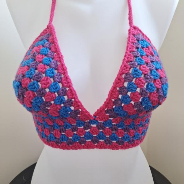 Gehaakt topje 'Pride biseksuele vlag'