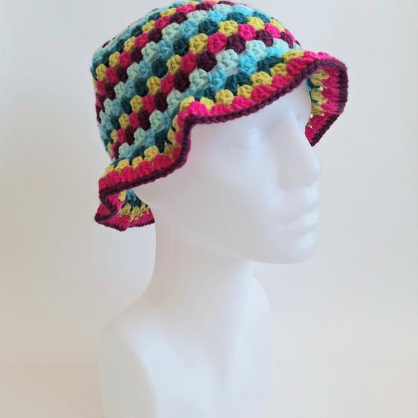 Gehaakte bucket hat | Mintgroen, turquoise, petrol, limegroen, knalroze en aubergine paars