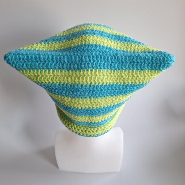 Gehaakte muts | Limegroen en turquoise