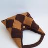Thumbnail for Gehaakte checker handtas 'Bruin en caramel'