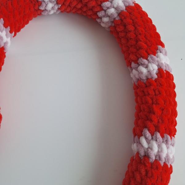 Gehaakte knuffel slang | Rood, lila en lichtroze