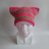 Thumbnail for Gehaakte muts | Neon roze en beige