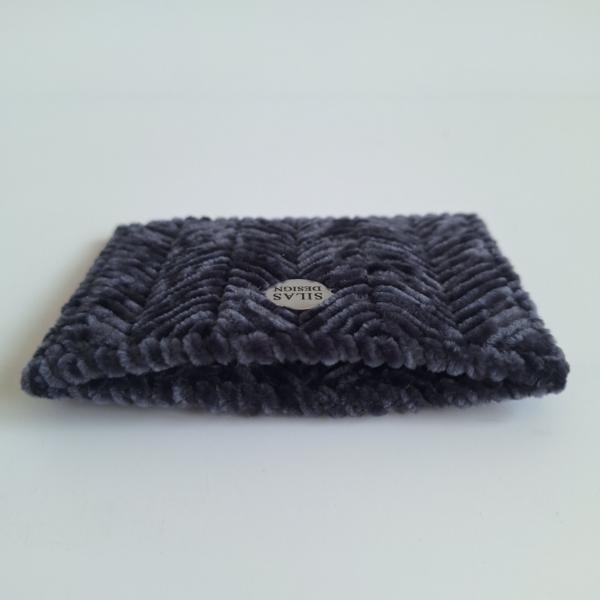Geweven pasjeshouder | Donkergrijs velvet look