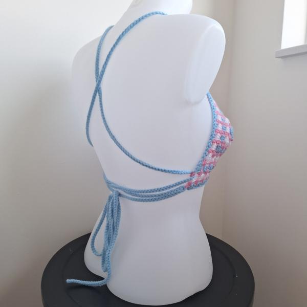 Gehaakt topje 'Pride transgender vlag'