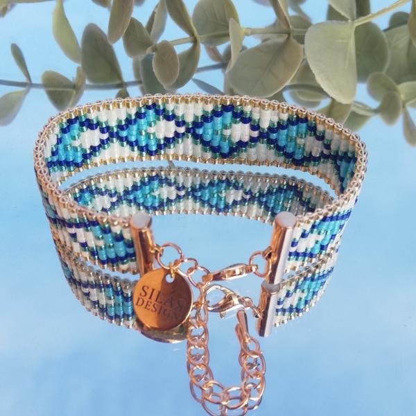 Geweven kralen armband | Blauwe zandloper