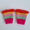 Thumbnail for Gehaakte handschoenen - gehaakte vingerloze handschoenen | Knalroze, mintgroen, lichtroze, geel en rood