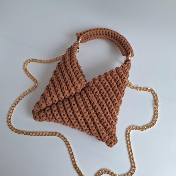 Gehaakte crossbody tas | Lichtbruin