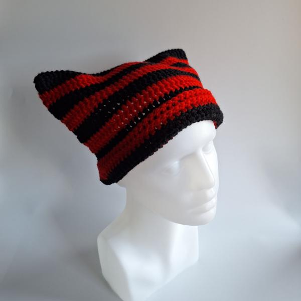 Gehaakte muts | Zwart en rood
