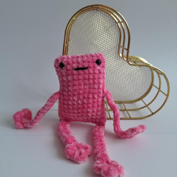 Gehaakte knuffel 'roze kikker'