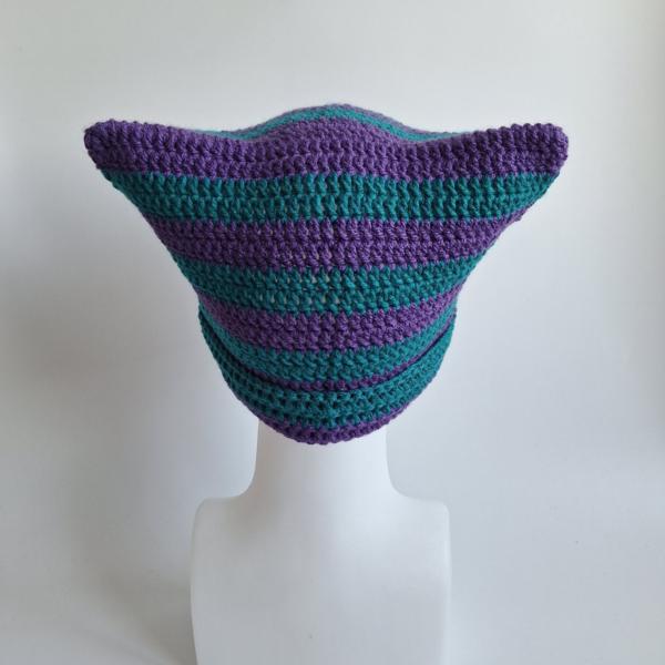 Gehaakte muts | Paars en petrol