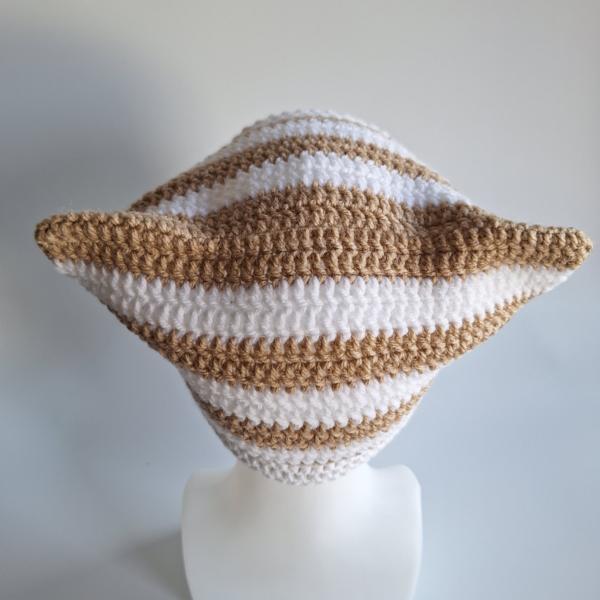 Gehaakte muts | Wit en beige