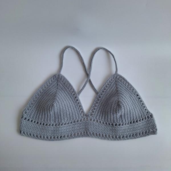 Gehaakt topje 'Boho top grijs'