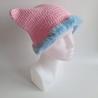 Thumbnail for Gehaakte muts met imitatiebont | Lichtroze en lichtblauw