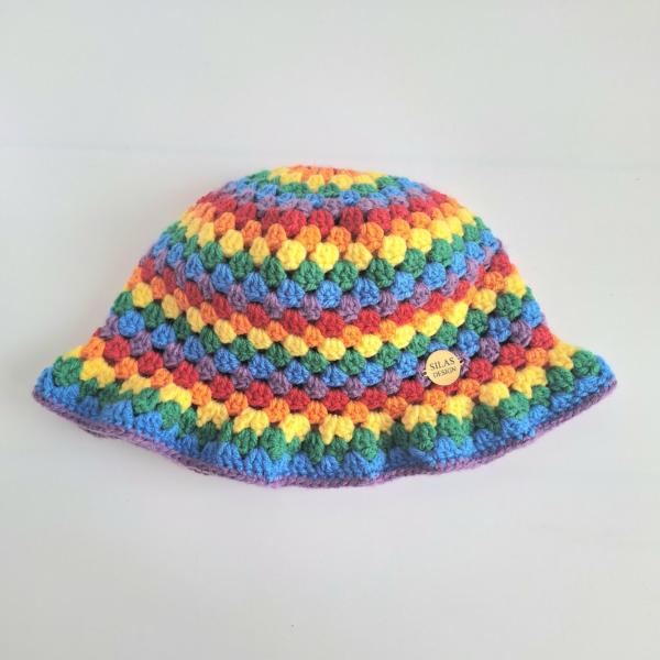 Gehaakte bucket hat | Pride regenboog vlag