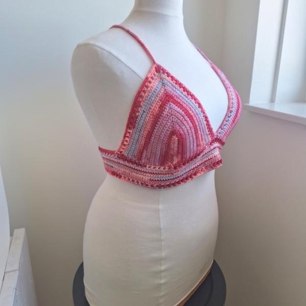 Gehaakt topje 'Boho top ombre paars en roze'