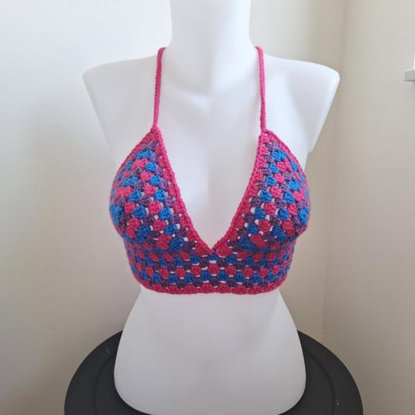 Gehaakt topje 'Pride biseksuele vlag'