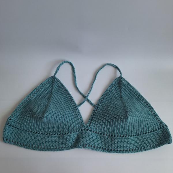 Gehaakt topje 'Boho top turquoise'