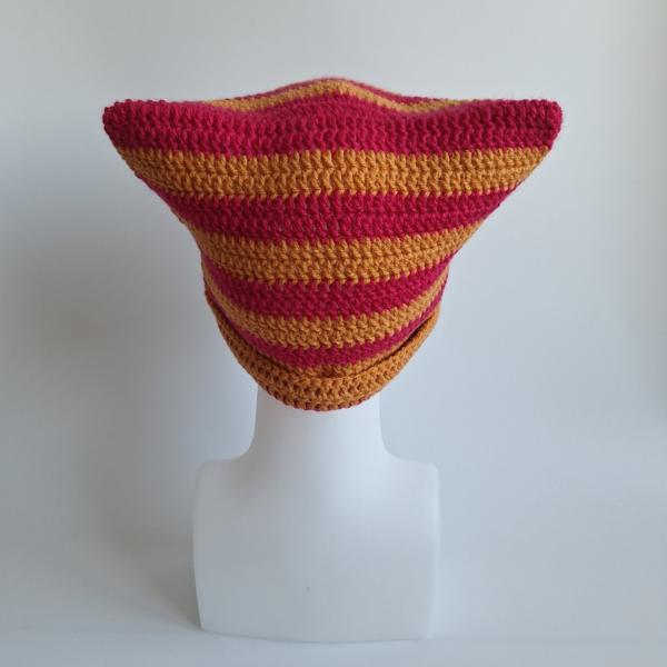 Gehaakte muts | Oranje en fuchsia