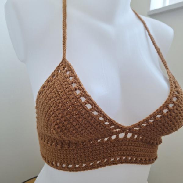 Gehaakt topje 'Boho top caramel'