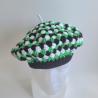 Thumbnail for Gehaakte beret | Zwart, wit en groen