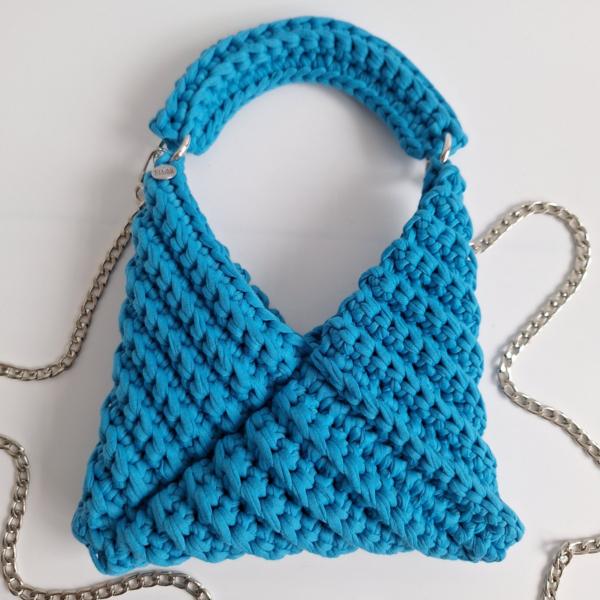 Gehaakte crossbody tas | Petrol