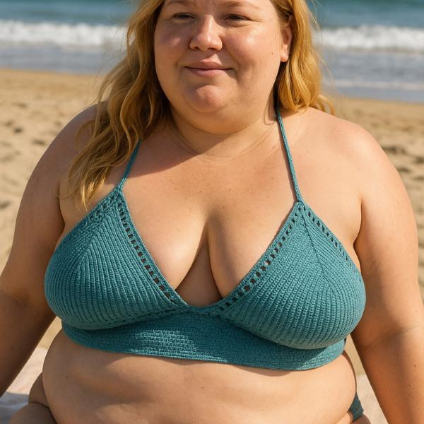 Gehaakt topje 'Boho top turquoise'