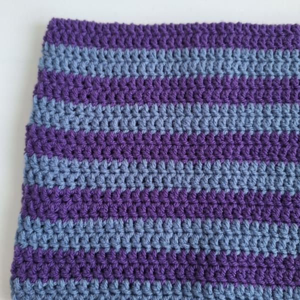 Gehaakte muts | Paars en denimblauw