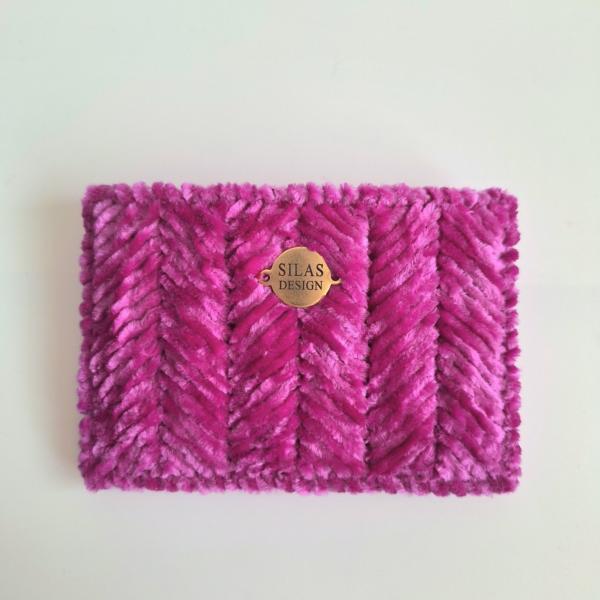 Geweven pasjeshouder | Magenta velvet look