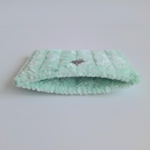 Geweven pasjeshouder | Mintgroen velvet look