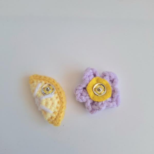Gehaakt baby hoedje twee-in-een | Lavendel en geel