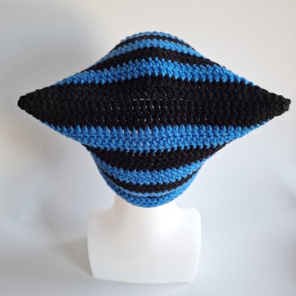 Gehaakte muts | Zwart en blauw