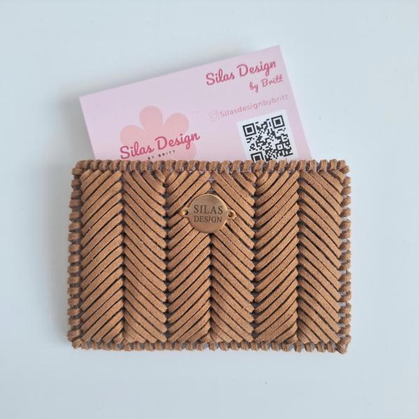 Geweven pasjeshouder | Lichtbruin