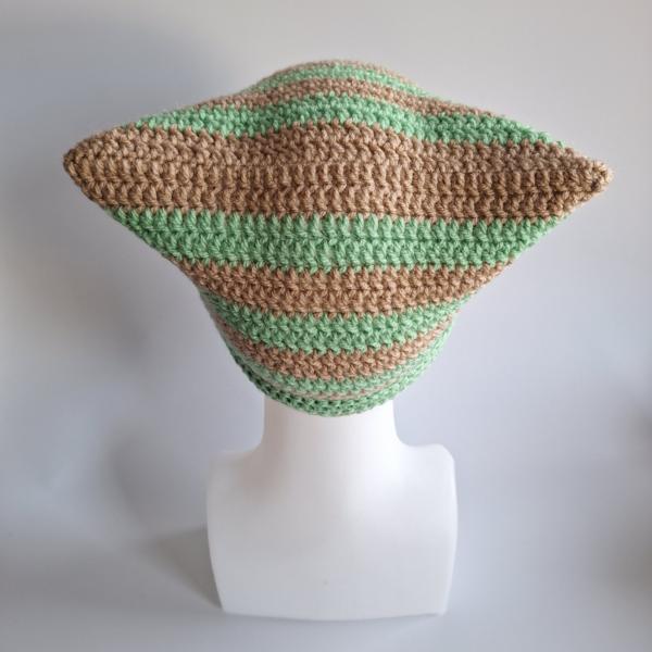 Gehaakte muts | Beige en mintgroen