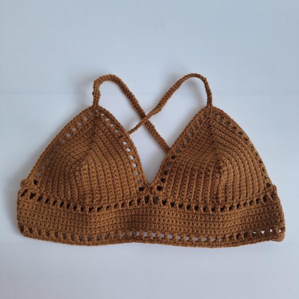 Gehaakt topje 'Boho top caramel'