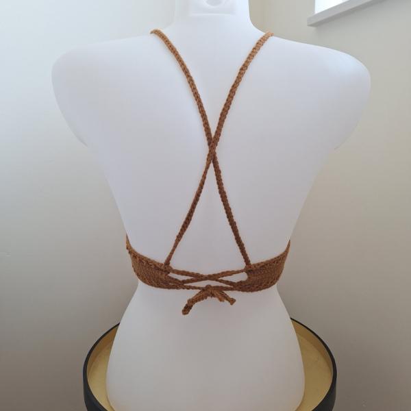 Gehaakt topje 'Boho top caramel'