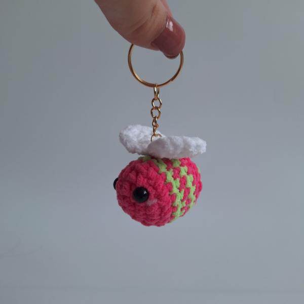 Gehaakte sleutelhanger 'Watermeloen bij'