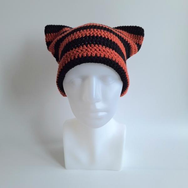 Gehaakte muts | Zwart en roest