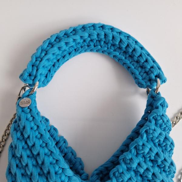 Gehaakte crossbody tas | Petrol