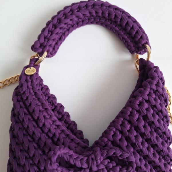 Gehaakte crossbody tas | Paars