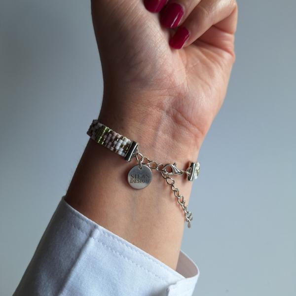 Geweven kralen armband 'Soft chevron'