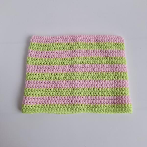 Gehaakte muts | Lichtroze en limoengroen