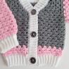 Thumbnail for Gehaakt baby vestje | Roze, grijs en wit