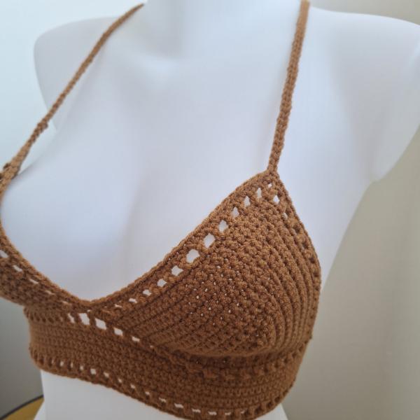 Gehaakt topje 'Boho top caramel'