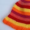 Thumbnail for Gehaakte bucket hat | Oranje, fuchsia, koraal, rood en geel