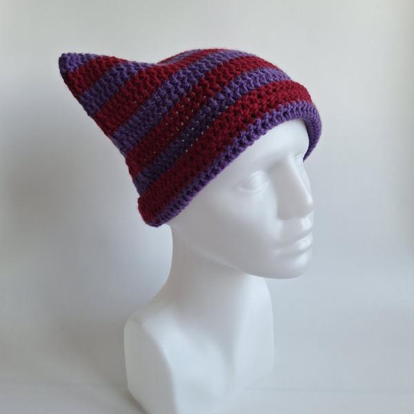 Gehaakte muts | Paars en wijnrood