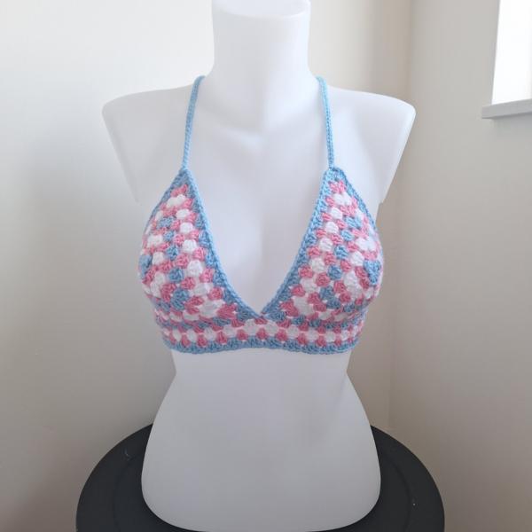 Gehaakt topje 'Pride transgender vlag'